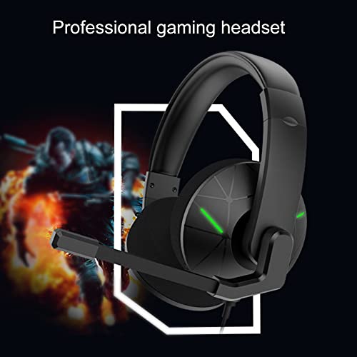 Auriculares de Juego sobre oído con micrófono Independiente |Sonido Envolvente 3D para FPS Gaming Wired Gamer Auriculares con micrófono para la Consola de Juegos Verde Un tamaño