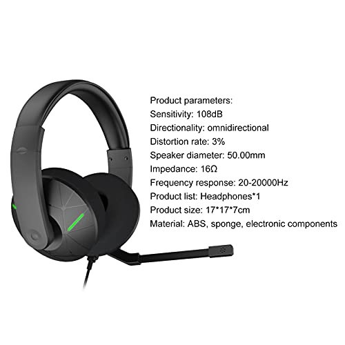 Auriculares de Juego sobre oído con micrófono Independiente |Sonido Envolvente 3D para FPS Gaming Wired Gamer Auriculares con micrófono para la Consola de Juegos Verde Un tamaño