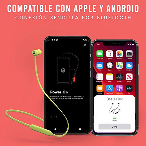 Auriculares inalámbricos Beats Flex – Chip Apple W1, Auriculares magnéticos, Bluetooth de Clase 1, 12 Horas de Sonido ininterrumpido - Negro