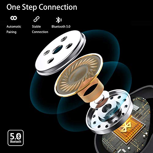Auriculares Inalámbricos Bluetooth 5.0, In-ear Auriculares con Cancelación de Ruido Estéreo, Micrófono Incorporado de Llamada Estéreo, Mini Caja de Carga Portátil para Auriculares a Prueba de Agua
