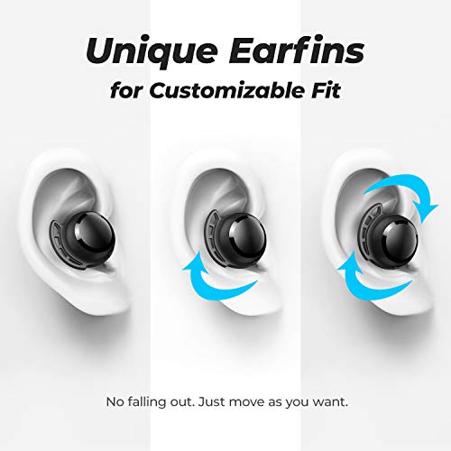 Auriculares Inalámbricos Bluetooth 5.0, Tribit 100 Horas y Carga Rápida USB-C, IPX8 Impermeable, Control táctil, en la Oreja Bajos Profundos Micrófono Incorporado Audifonos Inalambricos, FlyBuds 3