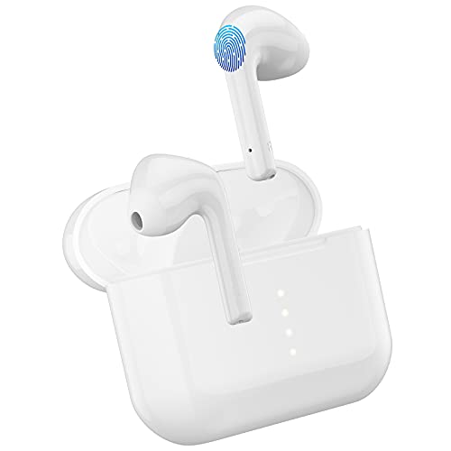 Auriculares Inalambricos, Cascos Inalambricos con Micrófonos IPX7 Impermeable, Auriculares Bluetooth 5.1 HiFi Estéreo 32 Horas Cascos Bluetooth Control Táctil, para iPhone y Android Teléfono móvil