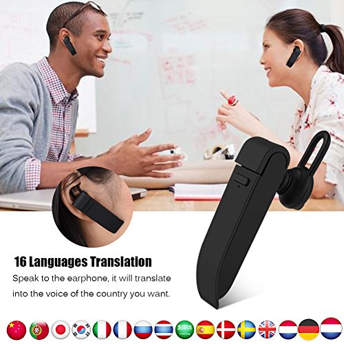 Auriculares inalámbricos para traductores, traducción portátil Bluetooth en Varios Idiomas, Dispositivo Inteligente para traducir Idiomas para Aprender, Viajar, IR de Compras, Negocios, reuniones