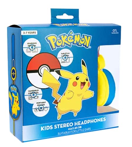 Auriculares Infantiles Pikachu Azul con Volumen Limitado para NIÑOS DE 3 A 7 AÑOS