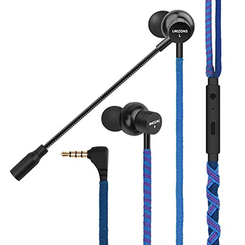 Auriculares para Juegos, Auriculares internos para Juegos con micrófono y Control de Volumen, con Conector de 3,5 mm, para Dispositivos móviles, Switch, PC, PS4 y X One