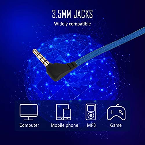Auriculares para Juegos, Auriculares internos para Juegos con micrófono y Control de Volumen, con Conector de 3,5 mm, para Dispositivos móviles, Switch, PC, PS4 y X One