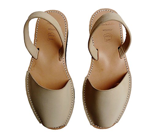 Auténticas Avarcas menorquínas, Abarcas, Albarcas, Sandalias (43, Natural, Nobuck)