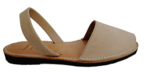Auténticas Avarcas menorquínas, Abarcas, Albarcas, Sandalias (43, Natural, Nobuck)