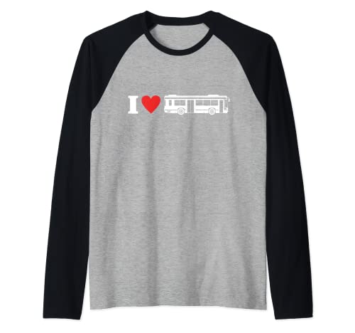 Autobus Conductor I Love Bus Driving Camiseta Manga Raglan