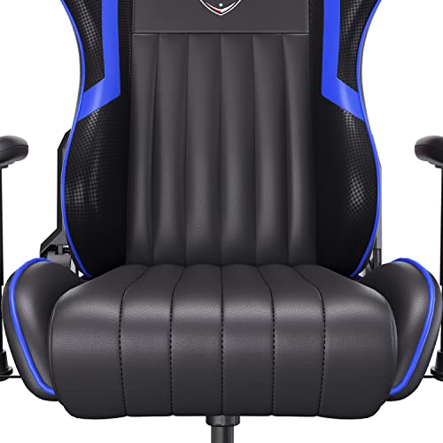 AutoFull Silla Gaming Ergon¡§?Mica Silla de Oficina Silla Gamer Cuero de PU Silla de Escritorio,Altura e inclinaci¡§?n Ajustables,Reposacabezas y Soporte Lumbar,Azul (garant¡§AA de Tres a?os)