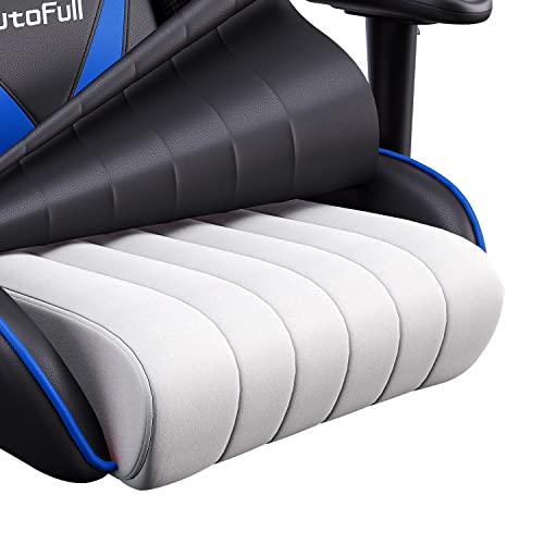 AutoFull Silla Gaming Ergon¡§?Mica Silla de Oficina Silla Gamer Cuero de PU Silla de Escritorio,Altura e inclinaci¡§?n Ajustables,Reposacabezas y Soporte Lumbar,Azul (garant¡§AA de Tres a?os)