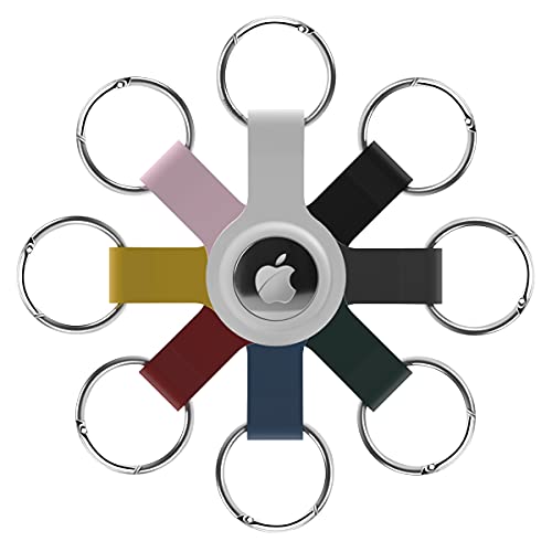 Avallonya Llavero Compatible con Apple AirTag 2021 - Llavero de Silicona y Funda Protectora de rastreador - Soporte de Dispositivos Lavable (Red)