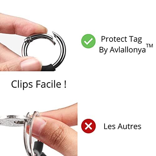 Avallonya Llavero Compatible con Apple AirTag 2021 - Llavero de Silicona y Funda Protectora de rastreador - Soporte de Dispositivos Lavable (Red)