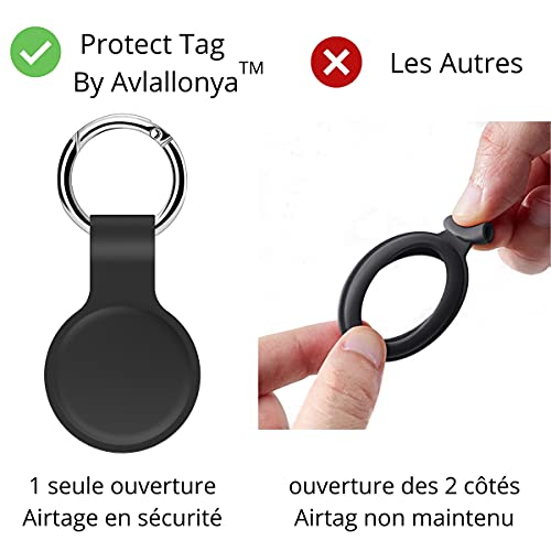 Avallonya Llavero Compatible con Apple AirTag 2021 - Llavero de Silicona y Funda Protectora de rastreador - Soporte de Dispositivos Lavable (Red)