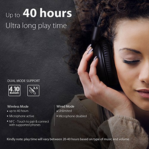 Avantree Audition Pro 40 Horas Aptx Baja Latencia Auriculares Inalambricos para TV PC, Plegable Cascos Bluetooth de Diadema con Micrófono, Cómodo Hi-Fi Sonido Estéreo Audífono para Moviles Música