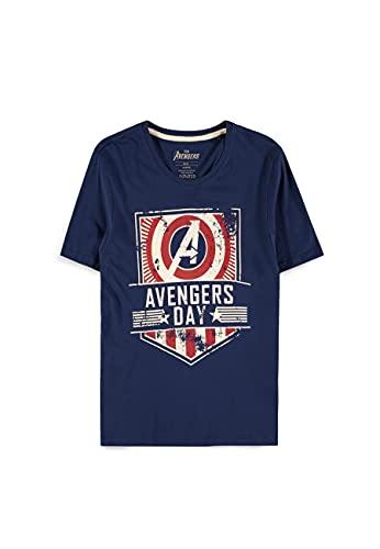 Avengers The Game Day Hombre Camiseta Azul M, 100% algodón, Regular