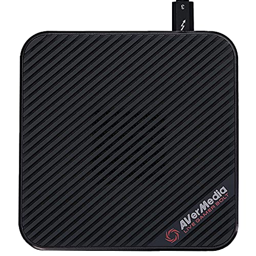 AVerMedia Live Gamer Bolt GC555- Caja de Captura de vídeo 4K p60 HDR Pass-Through, Ultra Baja Latencia, HDMI 2.0, luz Brillante RGB, conexión Sencilla y rápida con Las Plataformas PS4, Xbox, PS5