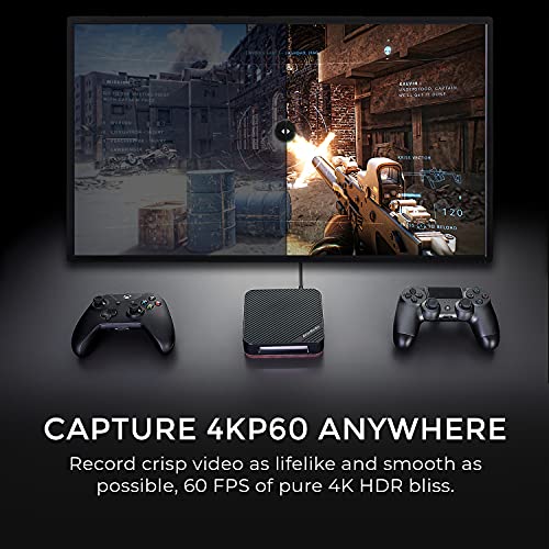 AVerMedia Live Gamer Bolt GC555- Caja de Captura de vídeo 4K p60 HDR Pass-Through, Ultra Baja Latencia, HDMI 2.0, luz Brillante RGB, conexión Sencilla y rápida con Las Plataformas PS4, Xbox, PS5
