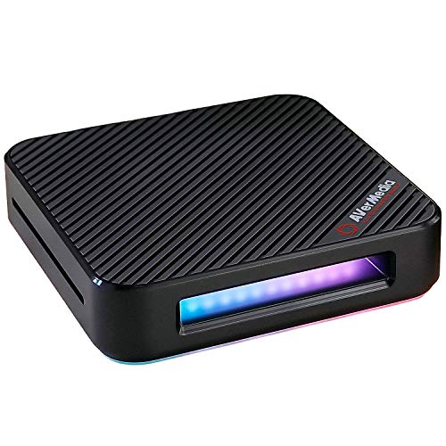 AVerMedia Live Gamer Bolt GC555- Caja de Captura de vídeo 4K p60 HDR Pass-Through, Ultra Baja Latencia, HDMI 2.0, luz Brillante RGB, conexión Sencilla y rápida con Las Plataformas PS4, Xbox, PS5