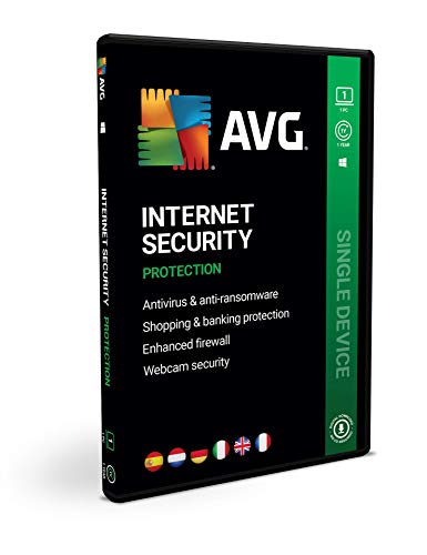 AVG Internet Security 2021/2022 - Protección antivirus para PC | 1 dispositivo | 1 año | PC | En caja