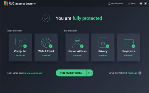 AVG Internet Security 2021/2022 - Protección antivirus para PC | 1 dispositivo | 1 año | PC | En caja