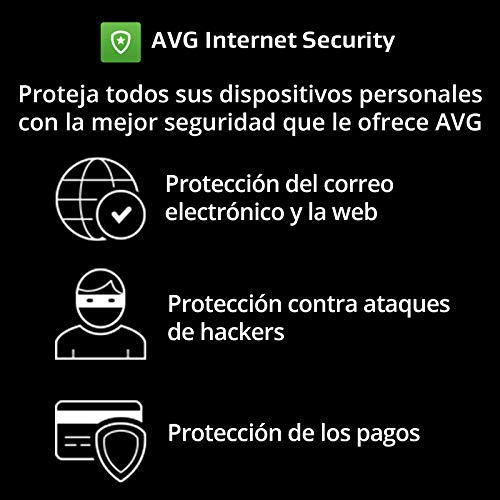 AVG Internet Security - Protección antivirus | 1 Dispositivo | 1 Año | PC | Código de activación PC enviado por email