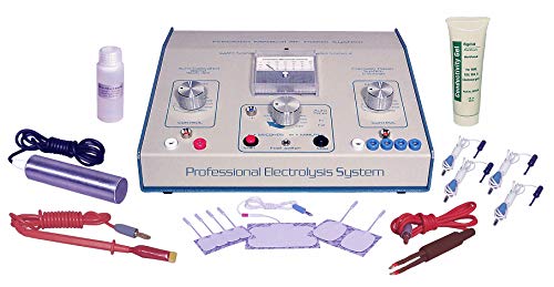 AVX 600 Mezcla Profesional Tono Sistema de Electrólisis Galvánica RF para depilación permanente que incluye un kit de accesorios transdérmicos.