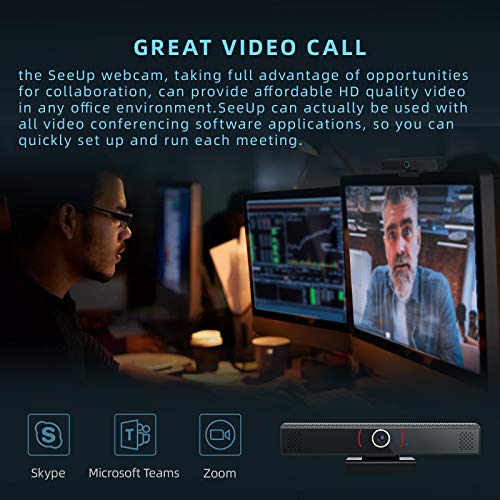 AWOW Webcam 1080p Full HD con micrófono estéreo, Altavoz, cámara Web, Compatible con Todas Las Aplicaciones de Software de videoconferencia, para videollamadas, conferencias, lecciones Online, Juegos