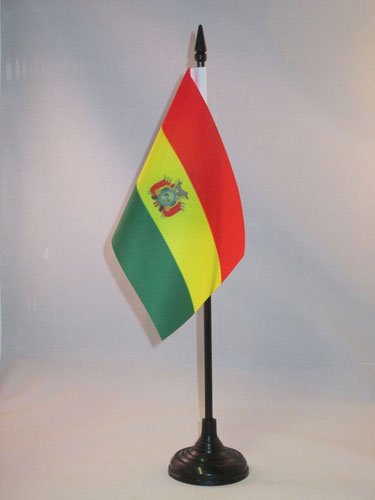 AZ FLAG Bandera de Mesa de Bolivia 15x10cm - BANDERINA de DESPACHO BOLIVIANA 10 x 15 cm