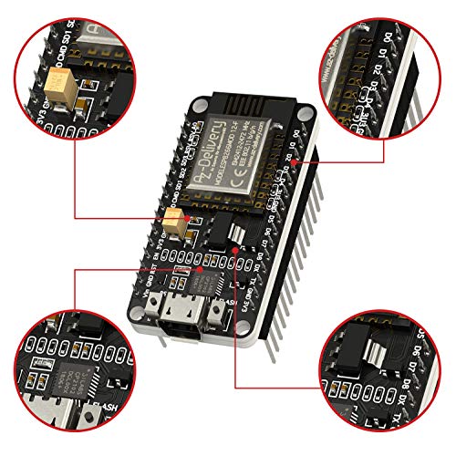 AZDelivery ESP8266 ESP-12F NodeMCU Amica V2, Modulo WiFi IoT con CP2102, Placa de Desarrollo Compatible con Arduino con E-Book Incluido!