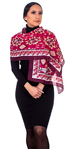 BABEL ARTESANIA Fular De Mujer, Pañuelo para el cabello Multi Patron Accesorios Pelo Mujer Chica Invierno y verano Chal para Mujeres Grande Larga y Pañuelos Algodón Suave 160 * 50 cm (Sevilla)