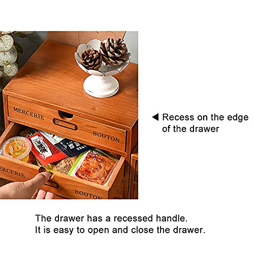 Baffect Caja de Almacenamiento con cajones de Madera Caja de cajones Vintage de 1 Piso Caja de joyería Caja de Madera con Organizador de cajones Mesa de Madera para Almacenamiento, 1 Piso (4 Pisos)