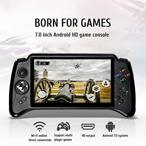 Bagima Consola de Juegos portátil Pantalla táctil IPS de 7 Pulgadas Gratis con Tarjeta TF de 32G X17 Consola de Juegos portátil Android 7.0 Arcade con función WiFi/Android/Bluetooth