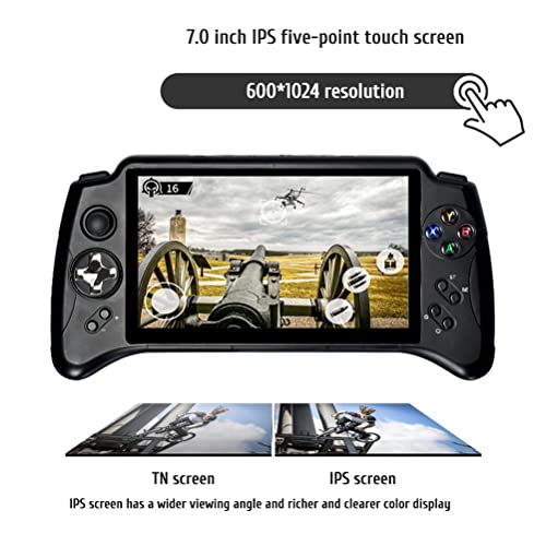 Bagima Consola de Juegos portátil Pantalla táctil IPS de 7 Pulgadas Gratis con Tarjeta TF de 32G X17 Consola de Juegos portátil Android 7.0 Arcade con función WiFi/Android/Bluetooth