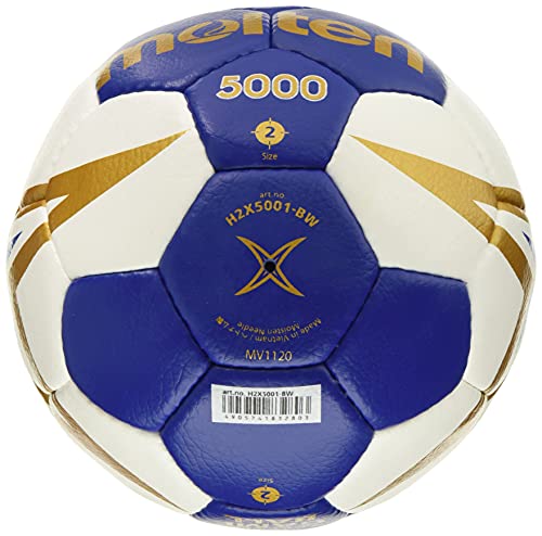 BALÓN MOLTEN H3X5001 Balonmano/ Handball - Pelota de Balonmano, Color Multicolor (Azul / Blanco / Dorado), Talla 3