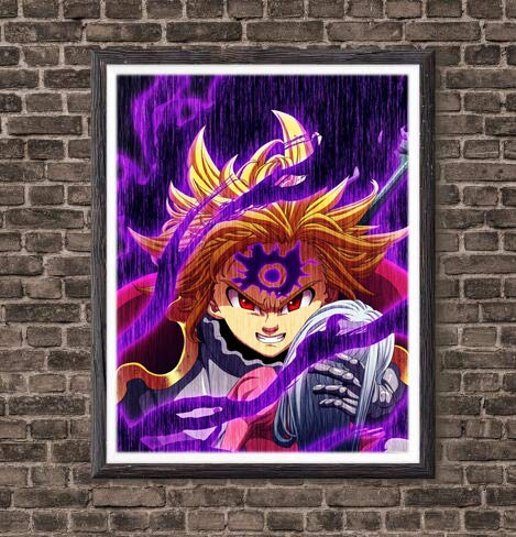 Ban Meliodas Escanor - Lienzo decorativo de anime, 20 x 20 cm, sin marco, juego de 6 piezas