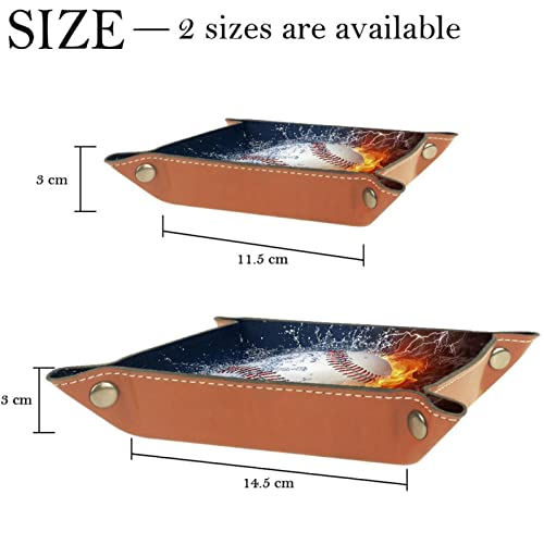 Bandeja de cuero,Béisbol Bahrein Fuego y agua ,Bandeja de cuero plegable para reloj de joyería de monedas de llave de almacenamiento