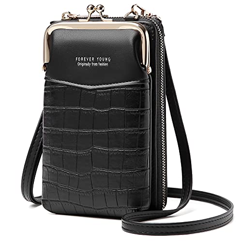 Bandolera Movil Mujer, Bolso Movil de Crossbody,Correa Ajustable Pequeño Bolso Bandolera Monedero con Ranuras para Tarjeta y Cremallera Billetera