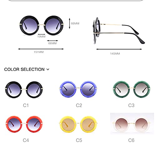 BANLV Gafas de Sol de Montura Redonda Grandes Gafas de Sol de vanguardia Europeas y Americanas