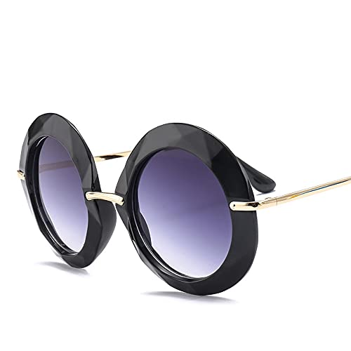 BANLV Gafas de Sol de Montura Redonda Grandes Gafas de Sol de vanguardia Europeas y Americanas