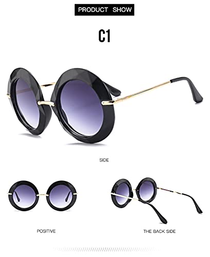 BANLV Gafas de Sol de Montura Redonda Grandes Gafas de Sol de vanguardia Europeas y Americanas
