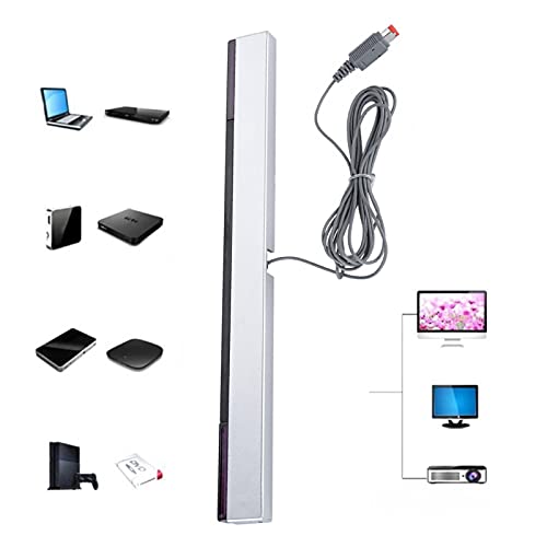Barra de Sensor para Wii, Barra de Sensor de Rayos Infrarrojos con Cable de Repuesto, Barra de Sensor de Movimiento de Rayos Infrarrojos Profesional Portátil Compatible con Wii Y para Consola Wii U