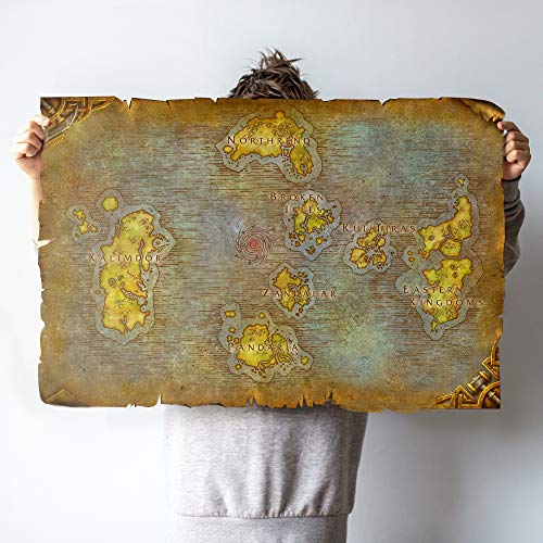 Battle for Azeroth | Mapa | Lienzo | Pergamino | WallArt | Tablero de mesa | Regalo | Azeroth | Impresión UV (30" x 20")
