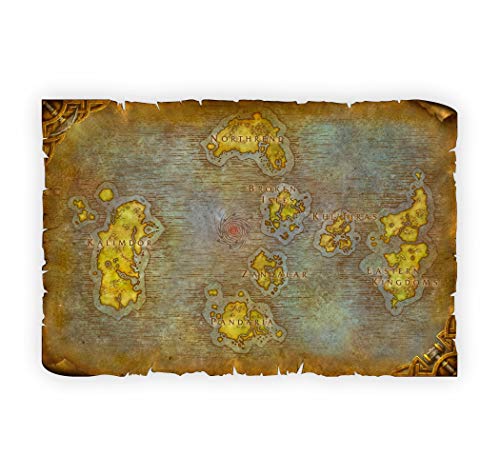 Battle for Azeroth | Mapa | Lienzo | Pergamino | WallArt | Tablero de mesa | Regalo | Azeroth | Impresión UV (30" x 20")