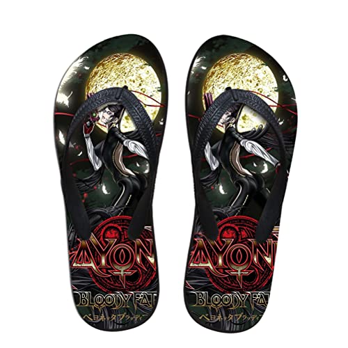Bayonetta Bloody Fate Sandalias de esquí acuáticas clásicas Flip Floop Sandalias Planas Flip Floop Apoyo cómodo Flip Flop Unisex Hombres y Mujeres Viaje de Playa Flip Floop