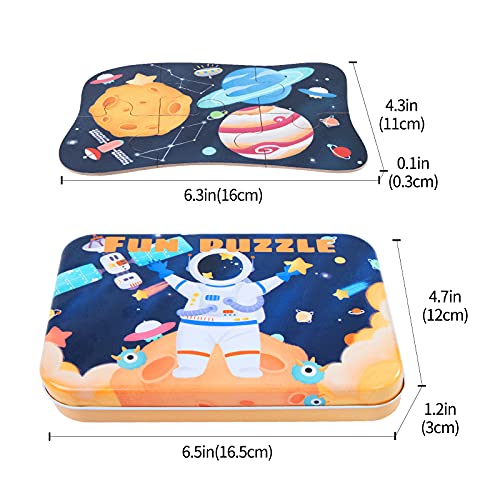 BBLIKE Puzzle Infantil de para niños Rompecabezas de Espacio, puzle de 5 imágenes, puzle de Madera, Adecuado para niños y niñas a Partir de 3, 4 y 5 años