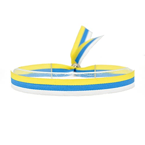 BDM - Pulsera de Tela Ajustable con la Bandera Canaria, para Hombres y Mujeres.