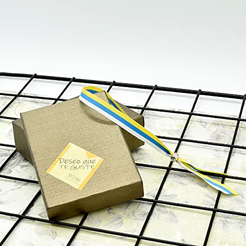 BDM - Pulsera de Tela Ajustable con la Bandera Canaria, para Hombres y Mujeres.