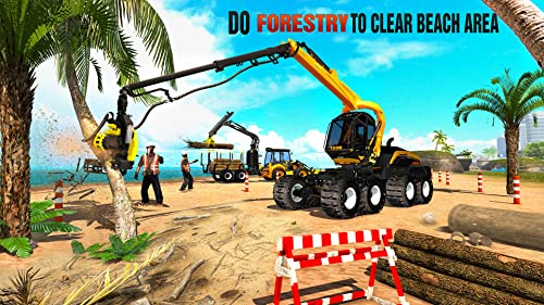 Beach House Builder Construction Games 2020 - Wood Dream House Design Family Simulator 3D Games - Heavy Excavator Crane Driving Fun Games 2021 - City Demolish Road Builder Jungle Hut Construction Game