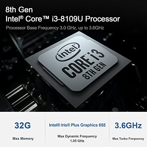 Beelink Sei Mini PC Windows 10 Pro 8th Gen Intel i5-8279U (Up to 3.40 GHz) 8GB DDR4 256GB NVMe SSD, Iris Plus Graphics 655,WiFi,Bt5.0,Dual Hdmi,Mini Desktop Computer Offiice